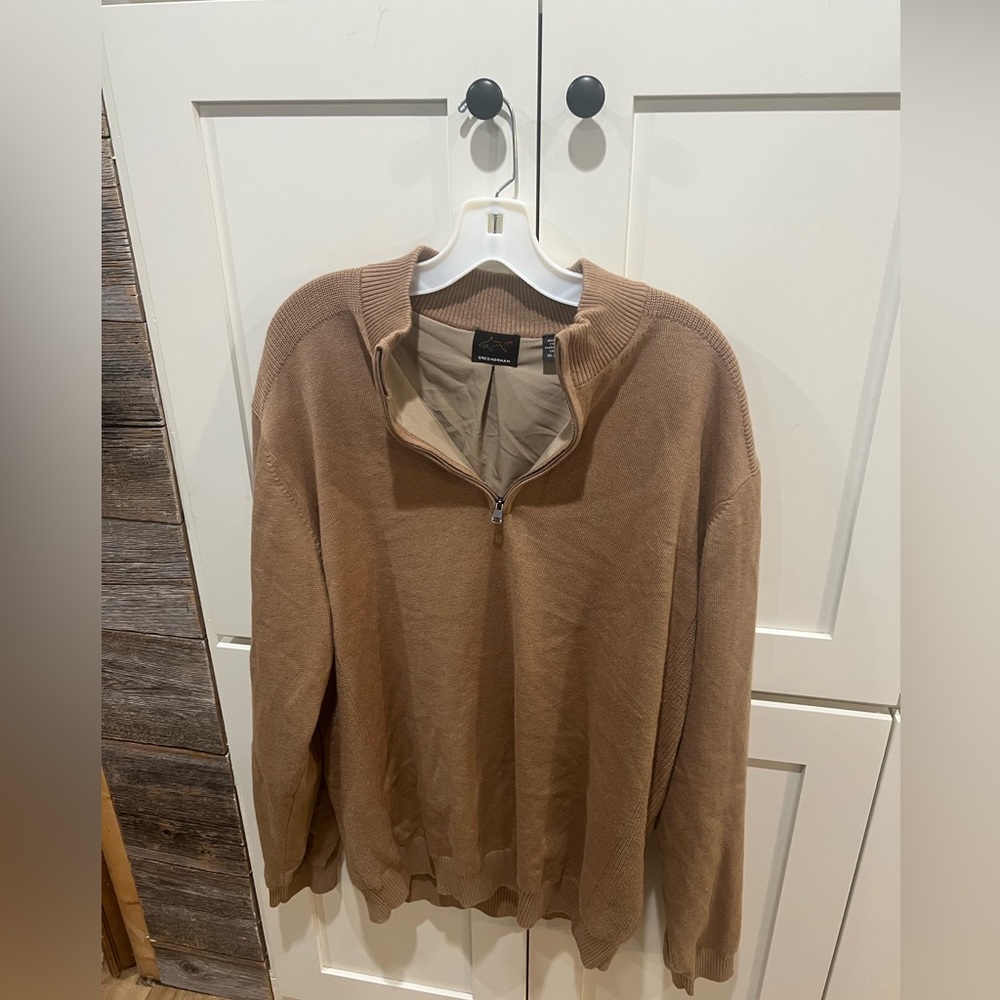Greg Norman Collection Men's Lined Cotton 1/4 Zip Wind Sweater